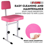 5 Core Piano Bench 3" Padded Cushioned Stool w Backrest Heavy Duty Musician Chair Height Adjustable