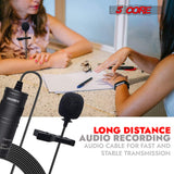 5Core Lavalier Microphone Clip On  Professional Grade 3.5mm Lapel Mic  Omnidirectional Lav Mic