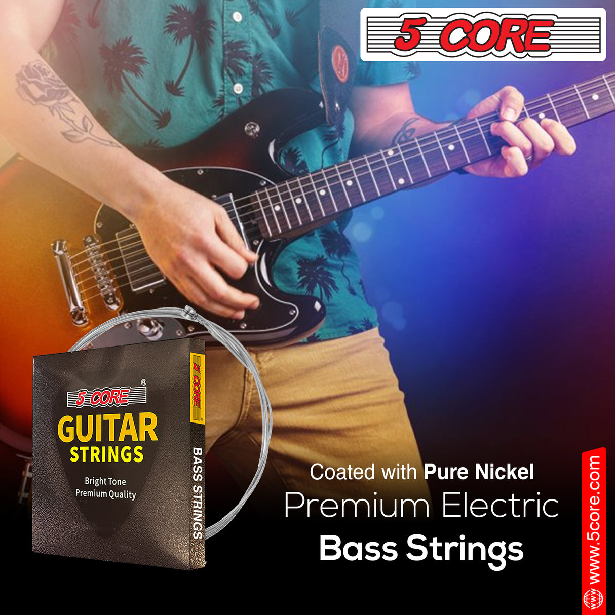 5 Core Bass Guitar Strings Brass Phosphor Bronze Extra Light Gauge Bright Tone 5 String Set