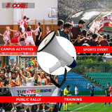 5Core Megaphone Bullhorn Speaker 20W Bull Horn Battery Power Cheer Megafono Loudspeaker