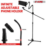 5 Core Tripod Mic Stand w Phone Holder Height Adjustable Microphone Mount Stands