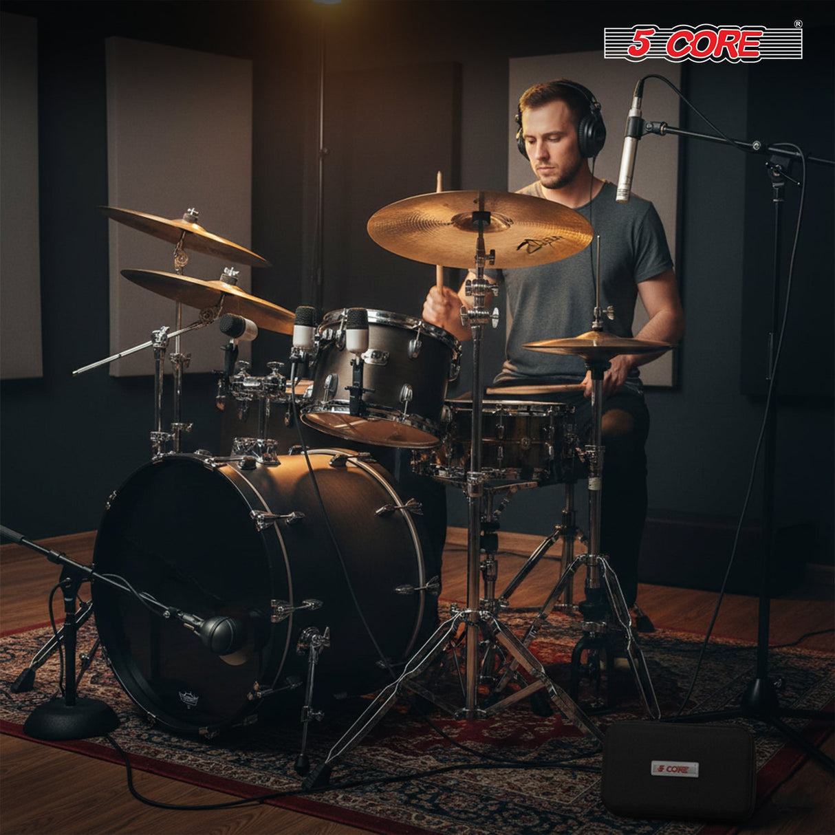 5 Core Conga Mic Snare Tom Set Professional XLR Cardioid Unidirectional Instrument Microphone Kit