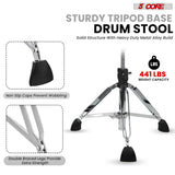 5 Core Drum Throne w Backrest 4" Padded Adjustable 26.5" Drummer Stool w Velvet Top 441Lb Capacity