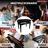 5 Core Adjustable Piano Bench Thick 3.25" Solid Wood Keyboard Stool Heavy Duty Musician Chair