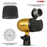 5 Core Drum Microphone Kit 7Pc All Metal Drummer Mics Tom/Snare & Cymbals Wired Instrument Drums Set