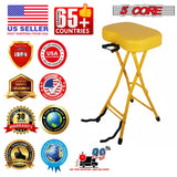 5 Core Guitar Stool 3.15" Padded Chair Foldable Music Seat w Built in Foot Rest Guitar Stand