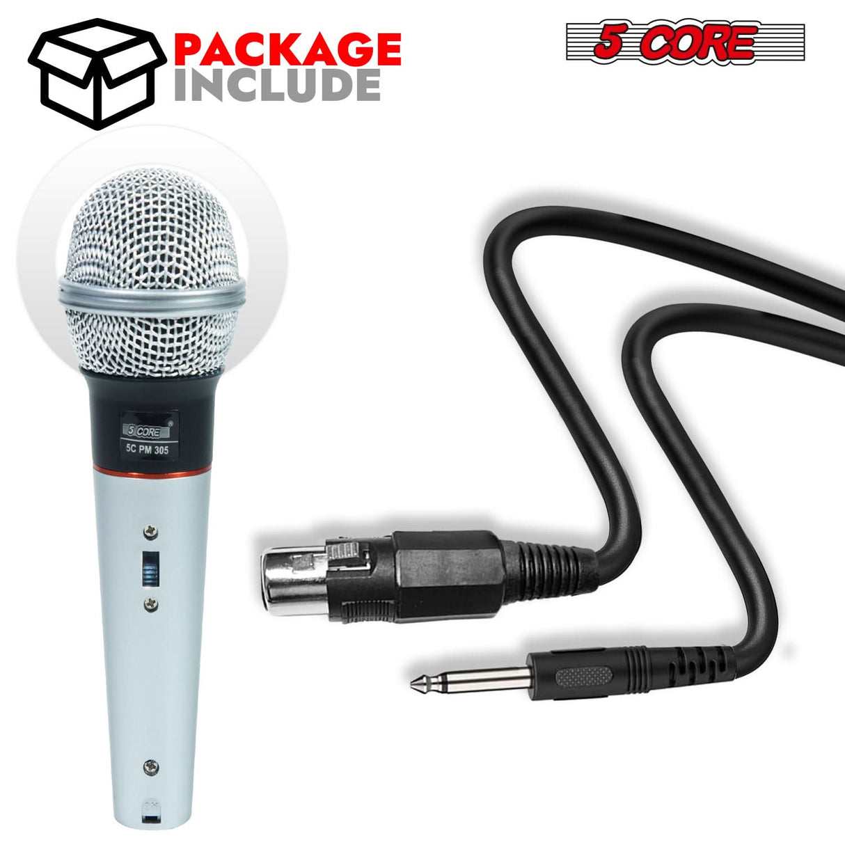 Professional dynamic mic with sturdy construction and clear sound output