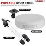 5 Core Drum Throne 3" Thick Padded Memory Foam Comfortable Drummer Stool 330Lb Capacity Adjustable