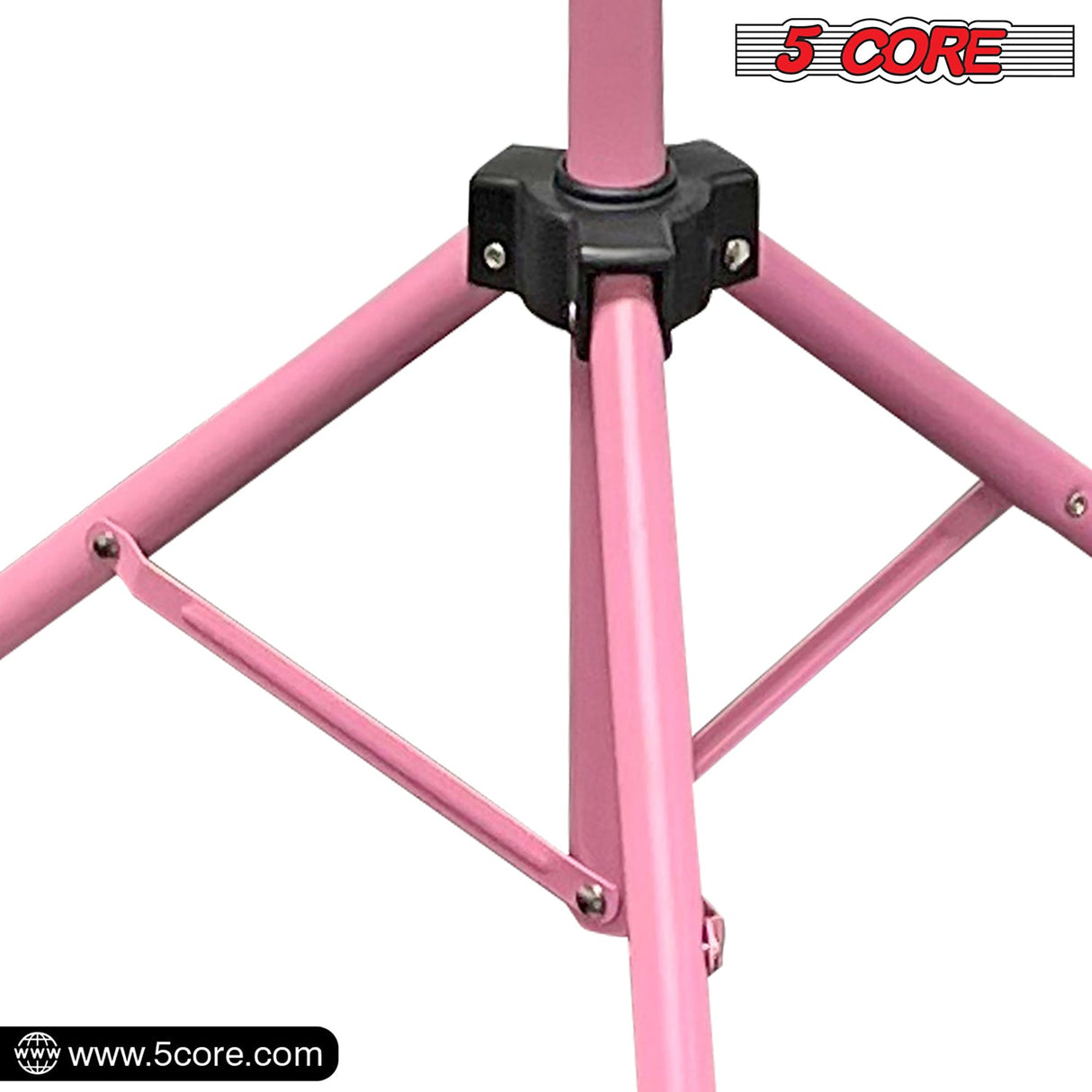 5Core Music Stand For Sheet Music Portable Tripod Adjustable Folding Note Holder PINK