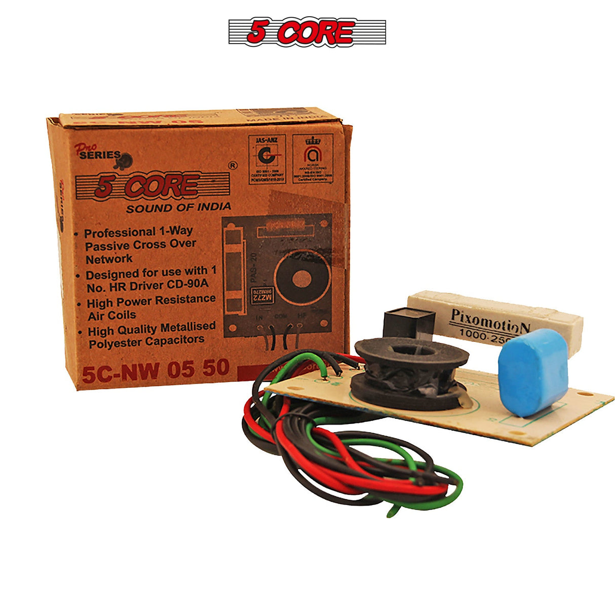 5 Core 1 Way 2Pcs Passive Cross Over Network Frequency Divider Metalised Polyester Capacitors