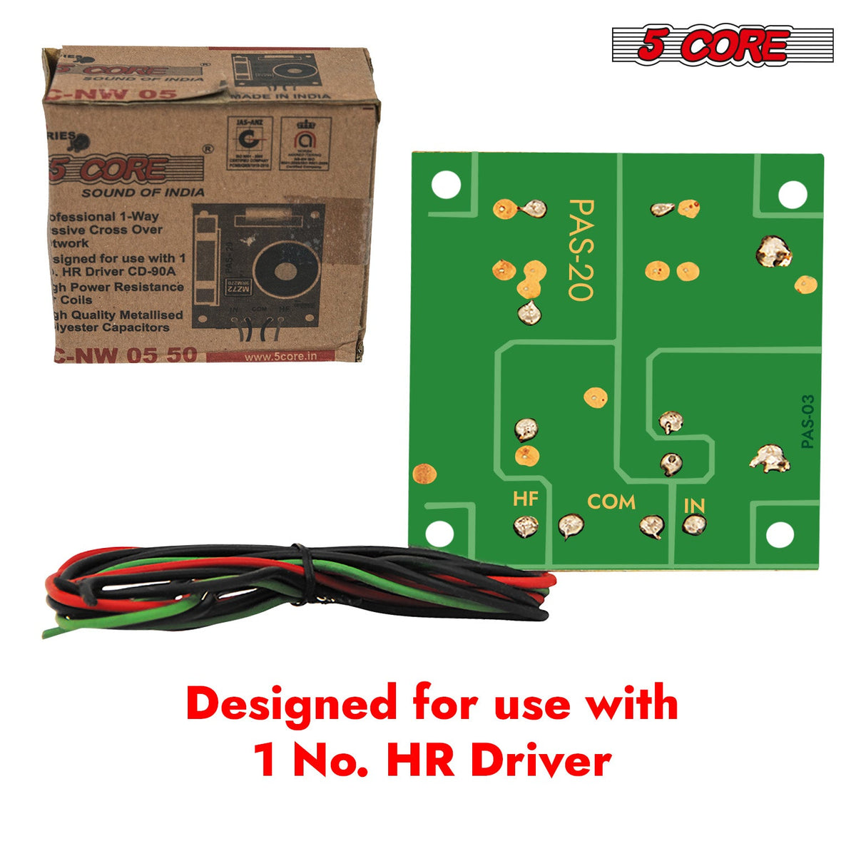 5 Core 1 Way 2Pcs Passive Cross Over Network Frequency Divider Metalised Polyester Capacitors