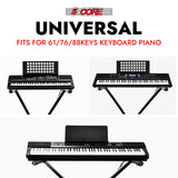 5Core Keyboard Stand Single X Style Adjustable Lift Piano Riser For 49 To 88 Keys BLACK