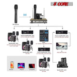 5Core Wireless Microphone VHF Handheld Microfono Inalambrico & 1 Collar Mic + Receiver