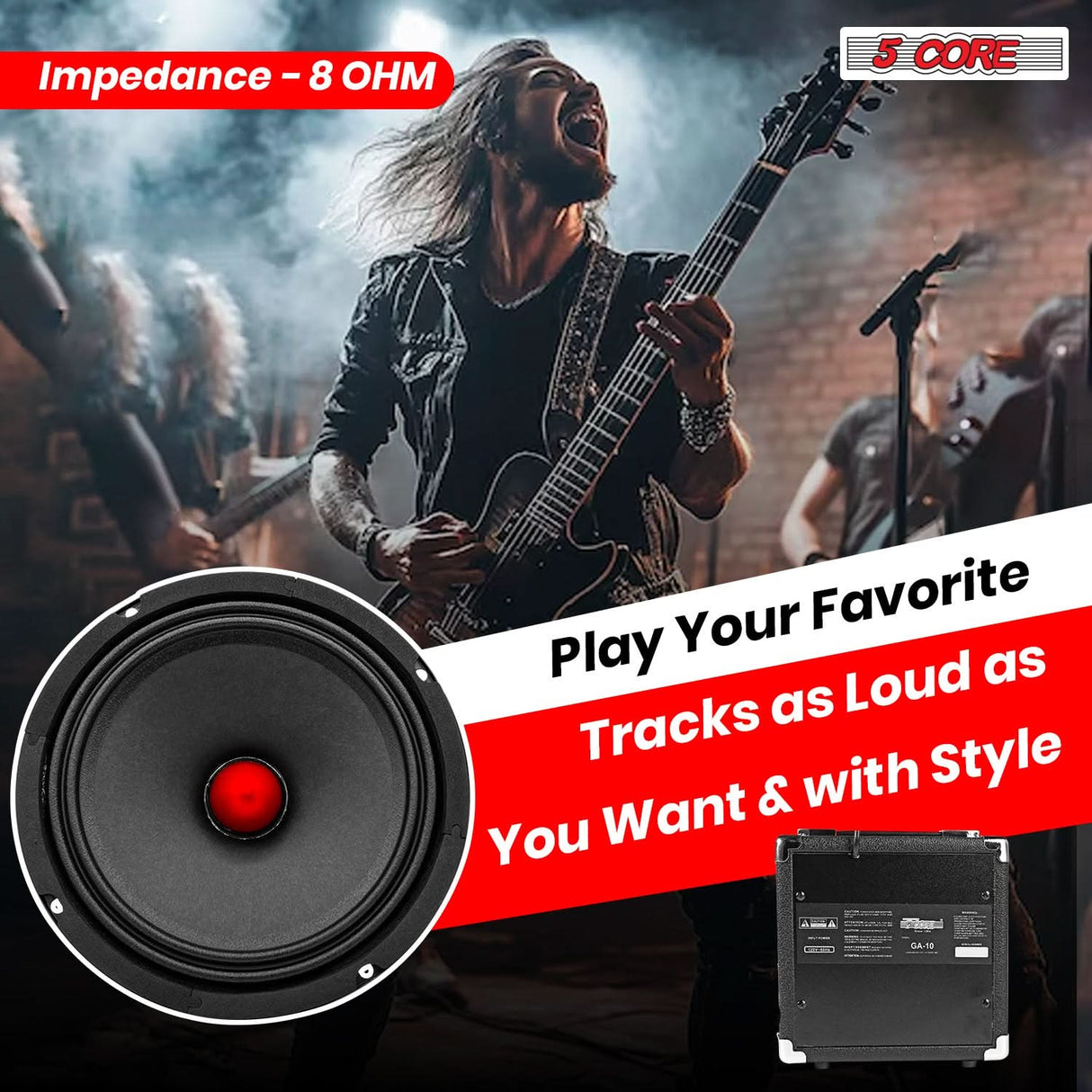 5Core 6.5" Subwoofer Speaker 360W Mid Range PA DJ Audio Sub Woofer 8Ohm Deep Bass Replacement Driver