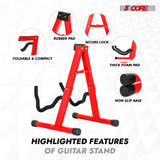 5 Core Guitar Stand 2PC A Frame Shape w Soft Foam Arm Non Slip Rubber for Acoustic Electric Bass