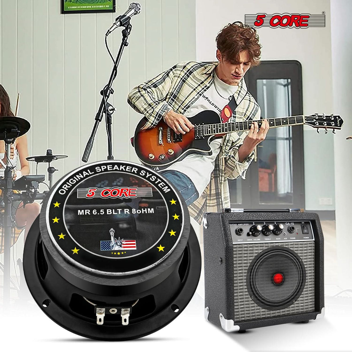 5Core 6.5" Subwoofer Speaker 360W Mid Range PA DJ Audio Sub Woofer 8Ohm Deep Bass Replacement Driver
