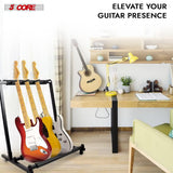 5 Core Multi Guitar Rack Stand Floor 3 Slot Adjustable Flying V Guitars Holder