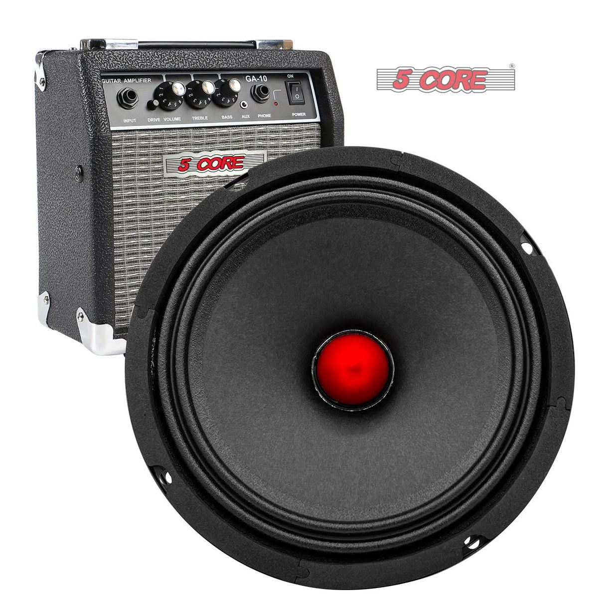 5Core 6.5" Subwoofer Speaker 360W Mid Range PA DJ Audio Sub Woofer 8Ohm Deep Bass Replacement Driver