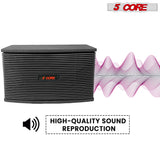 5Core 8 Inch Car Subwoofer Box Black 800W Peak 8 Ohm Vented Trunk Speaker Sub Woofer