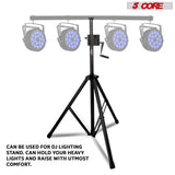 Heavy-duty tripod speaker stand with crank up height adjustment and PA pole mount
