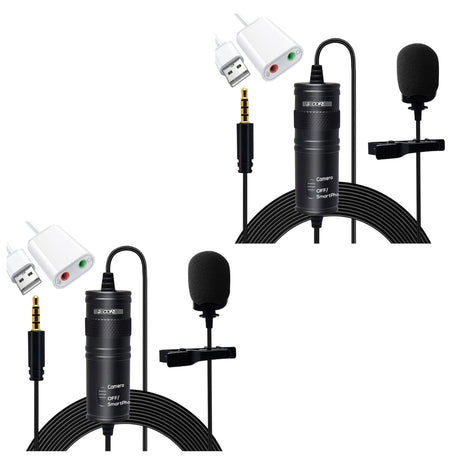 Set of camera microphone with cables and connectors 