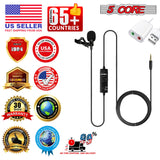 5 Core Microphone 2Pc Lavalier Mic Wearable Omnidirectional Condenser 3.5mm Body Lapel Mics