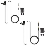 Set of black lavalier microphones and cables