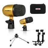5 Core Conga Mic Snare Tom Set Professional XLR Cardioid Condenser Instrument Microphone Kit