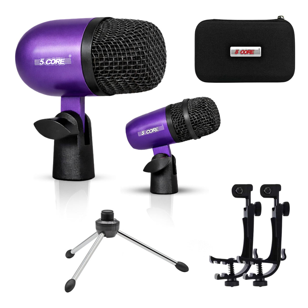 5 Core Conga Mic Snare Tom Set Professional XLR Cardioid Condenser Instrument Microphone Kit