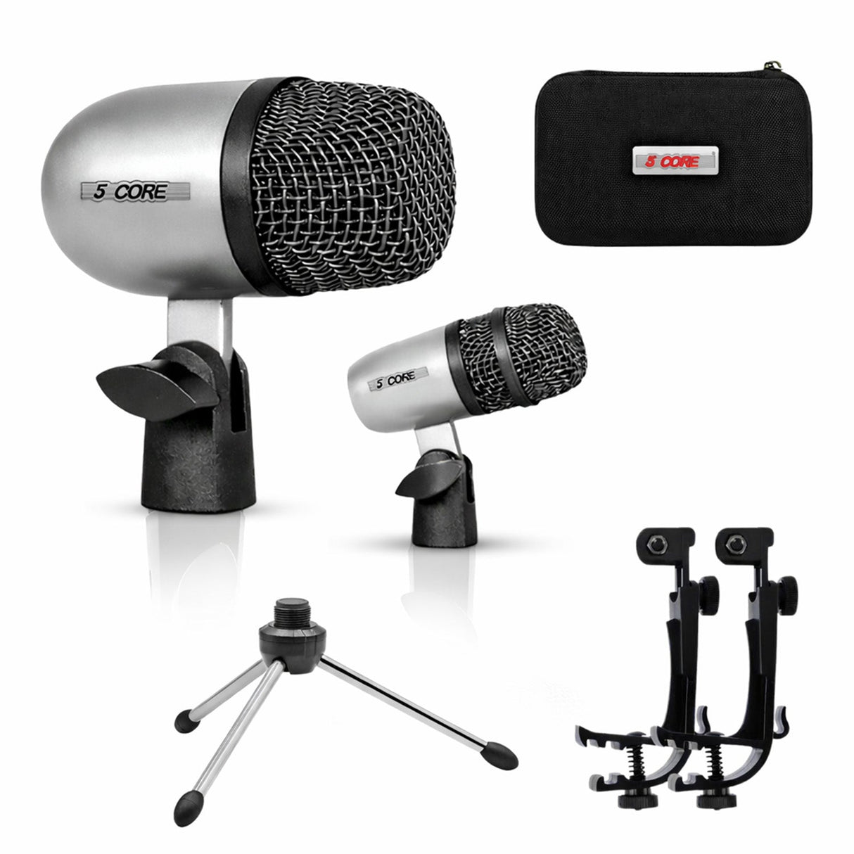 5 Core Conga Mic Snare Tom Set Professional XLR Cardioid Condenser Instrument Microphone Kit