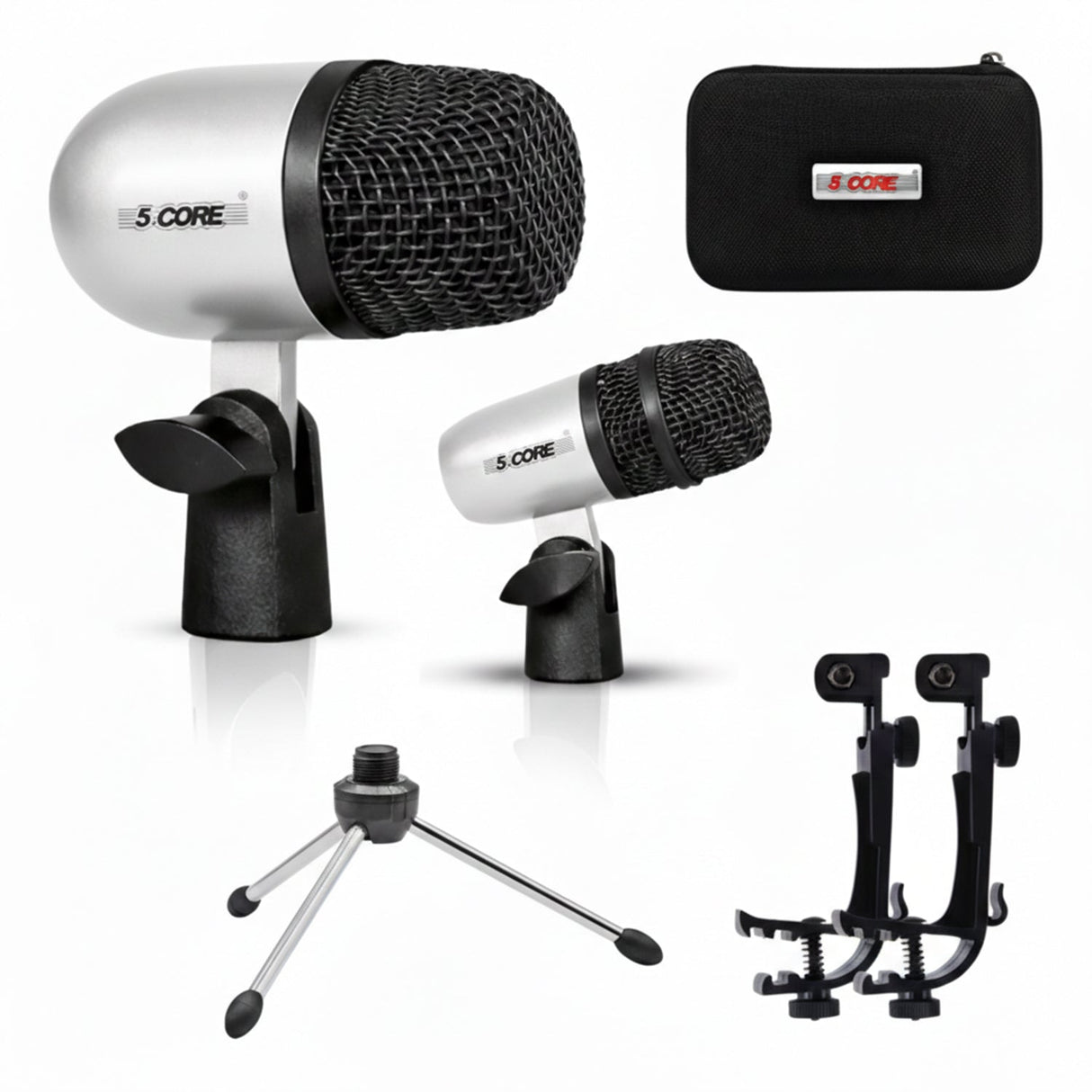 5 Core Conga Mic Snare Tom Set Professional XLR Cardioid Condenser Instrument Microphone Kit