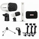 5 Core Conga Mic Snare Tom Set Professional XLR Cardioid Unidirectional Instrument Microphone Kit