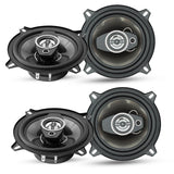 5Core Coaxial Car Door Speakers 5” 4Pcs 350W 4Ohm 2 Way Component Subwoofer Audio w Super Tweeter