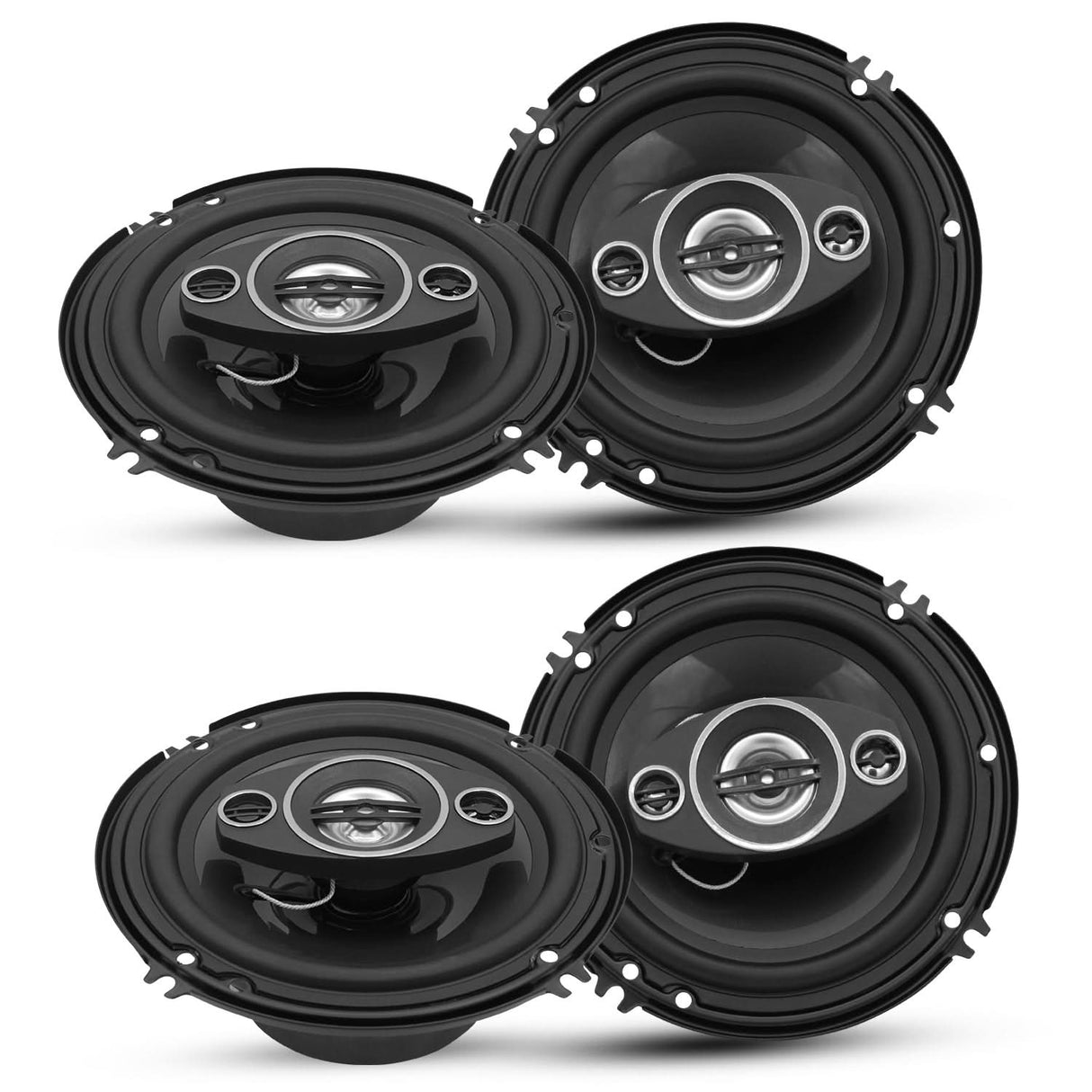 5Core Coaxial Car Door Speakers 6” 4Pcs 500W 4Ohm 2 Way Component Subwoofer Audio w Super Tweeter