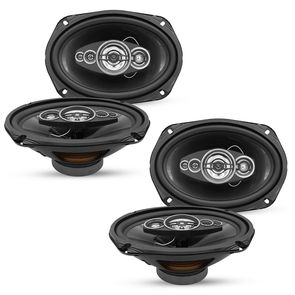 5Core 6x9 Car Speaker 4Pcs 800W 4Ohm 2 Way Coaxial Speaker Audio w Super Tweeter Fit for Vehicle
