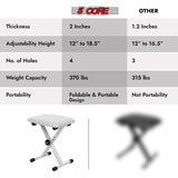 5 Core Keyboard Bench 2" Padded Cushioned Piano Stool Height Adjustable Guitar Seat Folding Portable