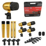 5 Core Drum Microphone Kit 9Pc All Metal Drummer Mics Tom/Snare & Cymbals Wired Instrument Drums Set