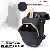 5Core Drum Practice Pad Set 12" Snare Drumming Stand Double Sided Silent Drummer Kit