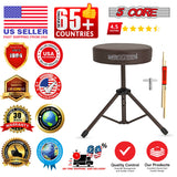 5 Core Drum Throne 3" Thick Padded Memory Foam Comfortable Drummer Stool 330Lb Capacity Adjustable