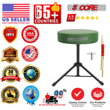 5 Core Drum Throne 3" Thick Padded Memory Foam Comfortable Drummer Stool 330Lb Capacity Adjustable