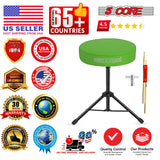 5 Core Drum Throne 3" Thick Padded Memory Foam Comfortable Drummer Stool 330Lb Capacity Adjustable