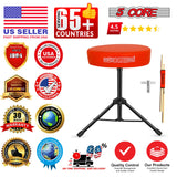 5 Core Drum Throne 3" Thick Padded Memory Foam Comfortable Drummer Stool 330Lb Capacity Adjustable