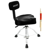 5Core Drum Throne 4" Cushion Padded Stool w Backrest Airlift Height Adjustable Chair w 441Lb Capcity