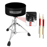 5 Core Drum Throne 5" Padded Guitar Stool Adjustable 310lbs Capacity Heavy Duty Seat w Velvet Top