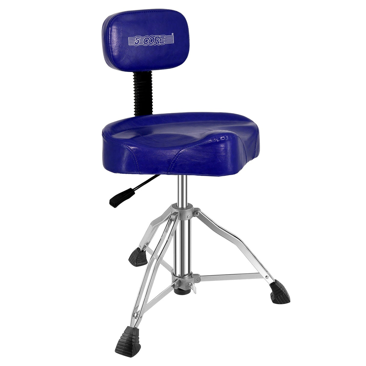 5Core Drum Throne 4" Cushion Padded Stool w Backrest Airlift Height Adjustable Chair w 441Lb Capcity