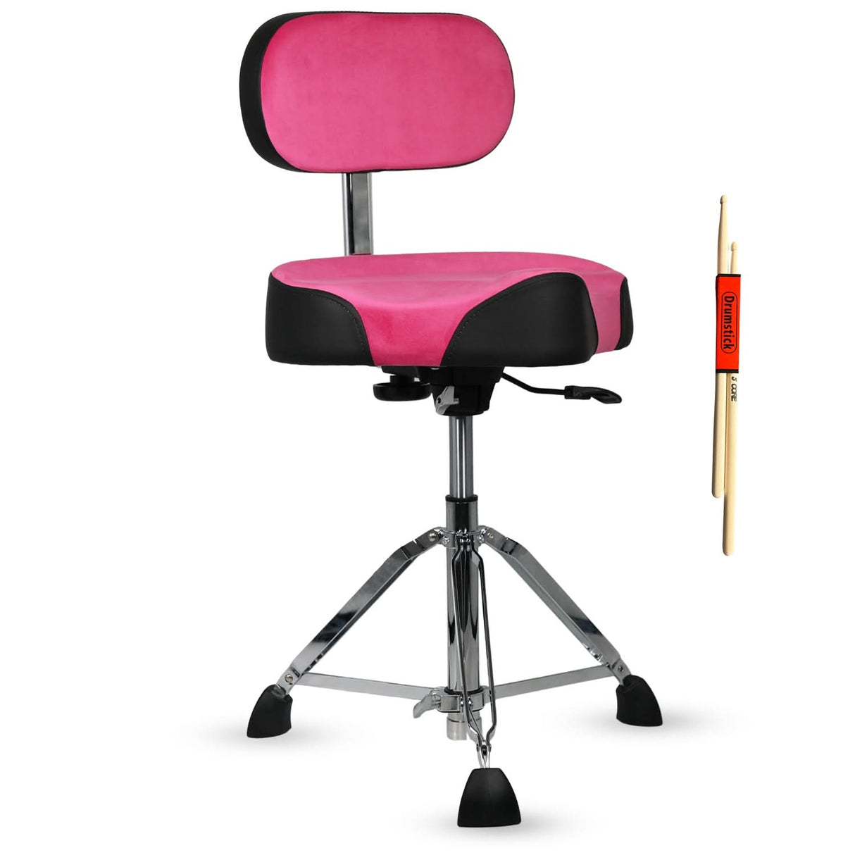 5 Core Drum Throne w Backrest 4" Padded Stool Airlift 25" Adjustable Drummer Stool 441Lb Capacity