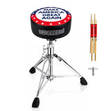 5 Core Drum Throne 4" Padded 23" Adjustable Drummer Stool Seat w Make America Great Again Insignia