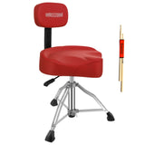 5Core Drum Throne 4" Cushion Padded Stool w Backrest Airlift Height Adjustable Chair w 441Lb Capcity