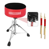 5 Core Drum Throne 5" Padded Drummer Seat Adjustable Drumming Chair w Luxury Velvet Top