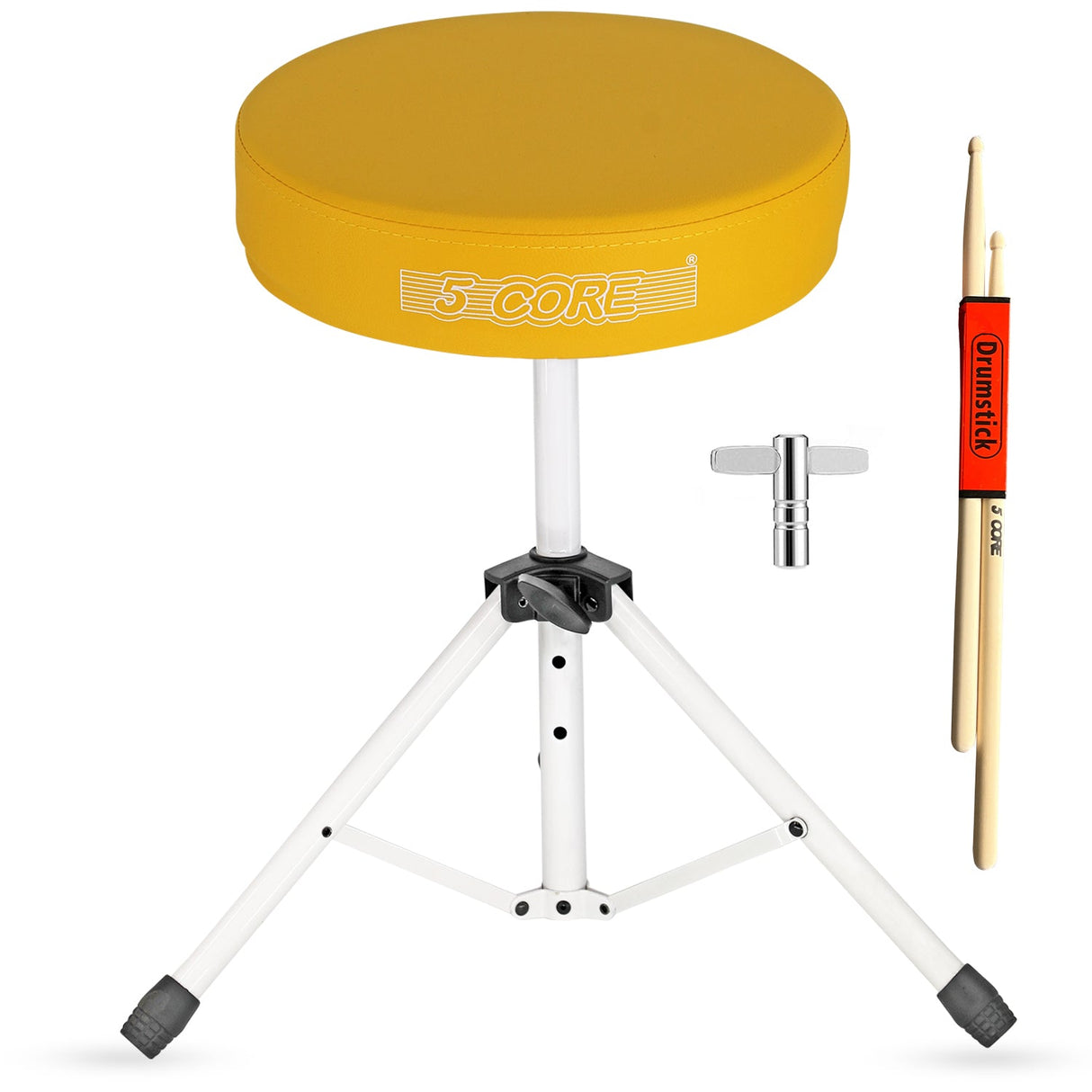 5Core Drum Throne Adjustable Guitar Stool 3" Padded Drummer Seat for Adults & Kids